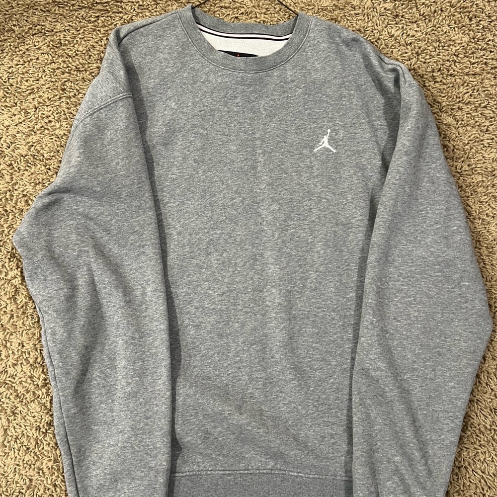 Jordan Brooklyn Fleece Gray Crewneck Sweater- men’s large
